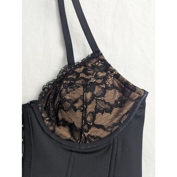 Garage Size XS Women's Black Corset Lace Bra Top Goth Whimsygoth Romantic Vamp - Picture 7 of 9